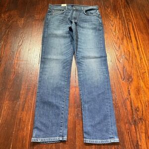 Johnnie-O Dos Stretch 5 Pocket Denim Jeans Mens 33x32 Blue Faded Whiskers NWT